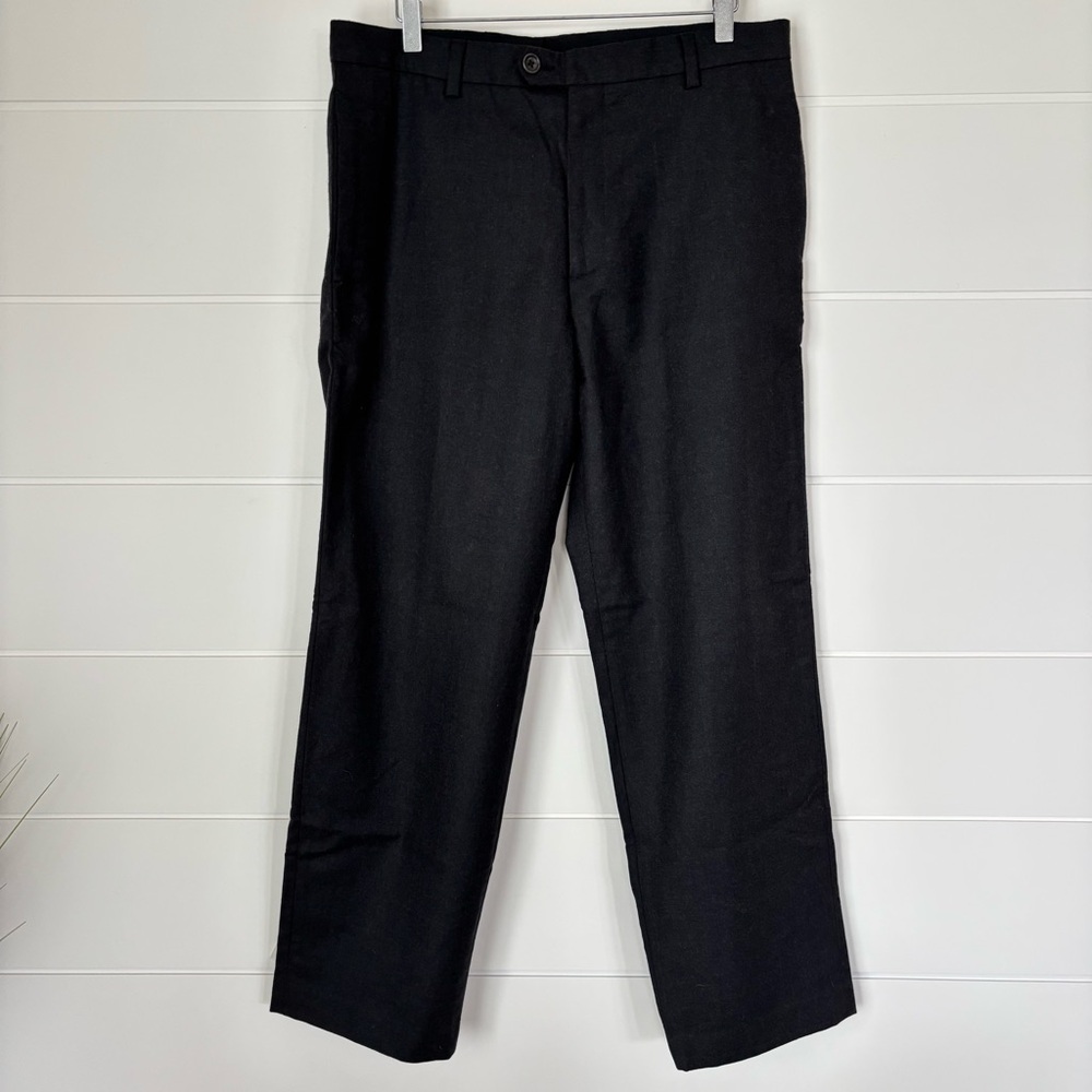 Banana Republic Men's Gavin Black Wool Trousers Size 33 x 30